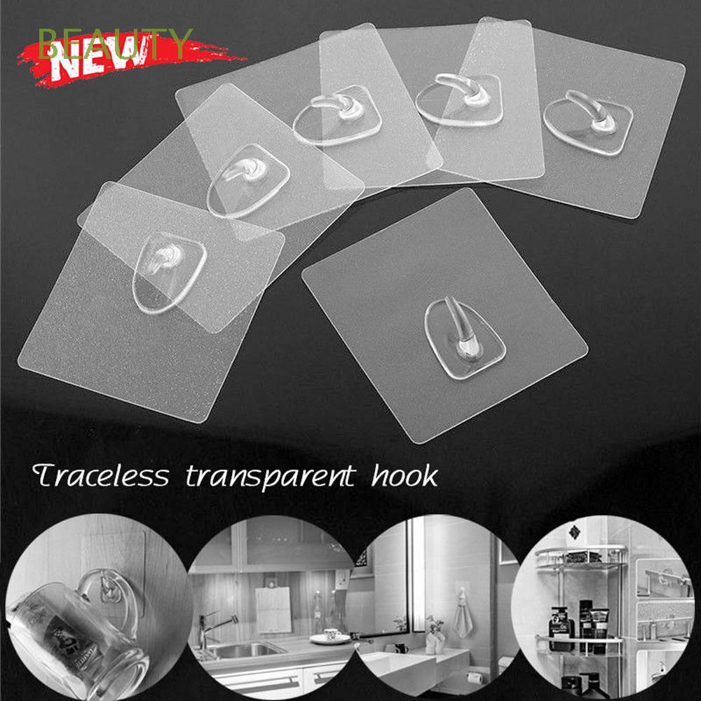 BEAUTY 1/6PCS Household Bathroom  Transparent Kitchen Holder Home &amp; Living Seamless Adhesive Hook