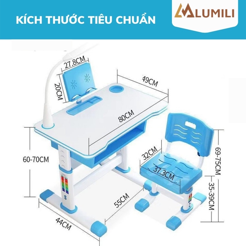 [Tặng chống cằm ] bộ bàn học sinh chống gù chống cận thông minh cho trẻ em Z04 có thể điều chỉnh độ cao ngăn bàn lớn