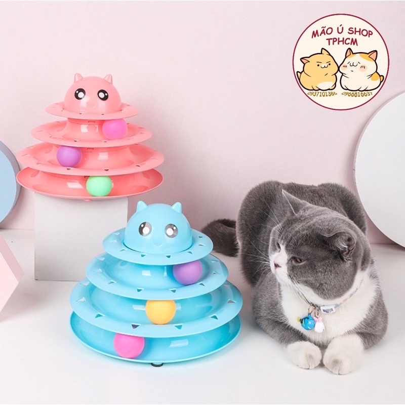 THÁP BANH 3 TẦNG - ĐỒ CHƠI CHO CHÓ MÈO