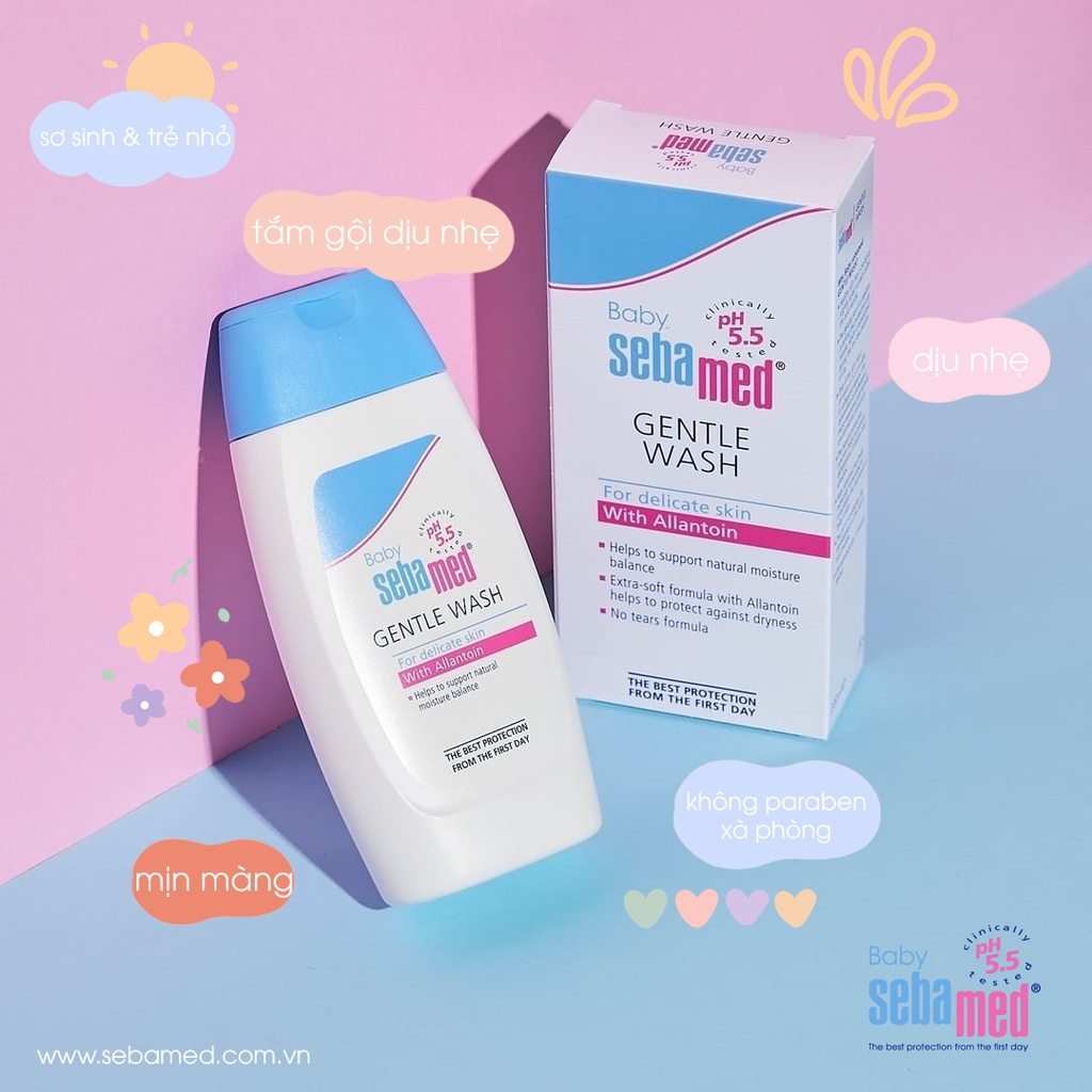 Sữa tắm gội toàn thân cho bé newborn Sebamed pH5.5