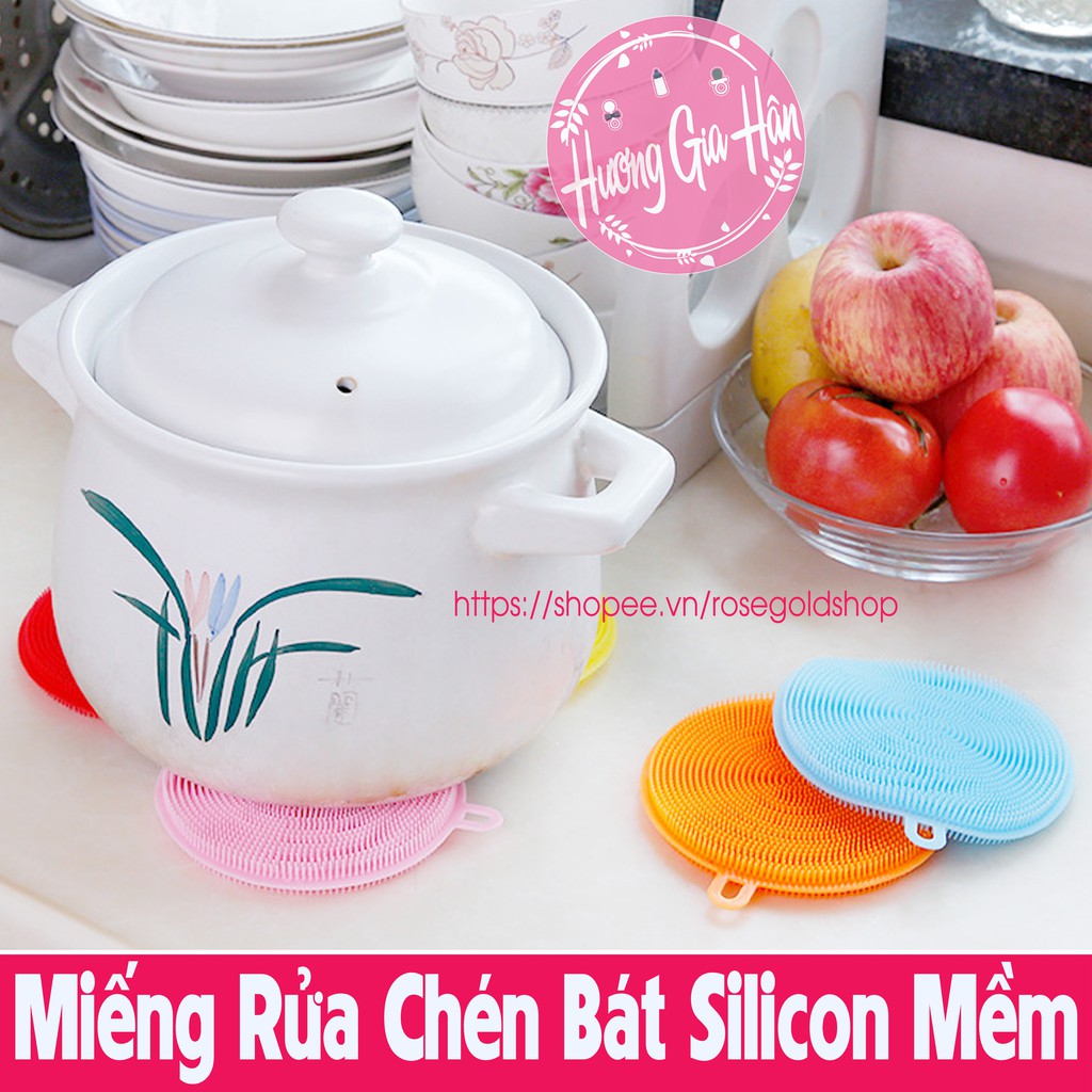 Miếng Rửa Chén Bát Silicon Mềm, Miếng Lót Nồi, Lót Cốc, Rửa Hoa Quả