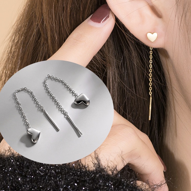 ✨✨Đôi bông tai dây dài mặt hình trái tim phong cách Hàn Quốc dành cho nữ