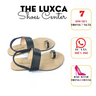 Sandal ĐẾ BẰNG CH04 Da Mềm Xỏ Ngón Có Quai Hậu