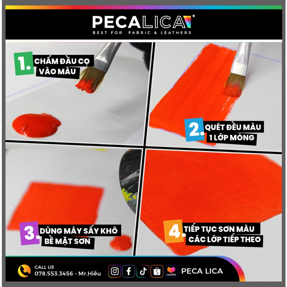 Sơn Acrylic Đa Chất Liệu Peca Lica 12ml  - Chuyên Vẽ Da - Vải- Nhựa