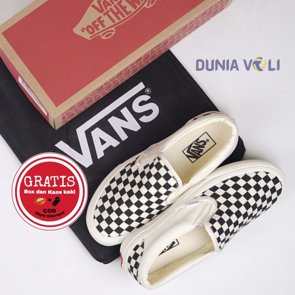 Giày Lười Vans Họa Tiết Ca Rô Cá Tính Thời Trang