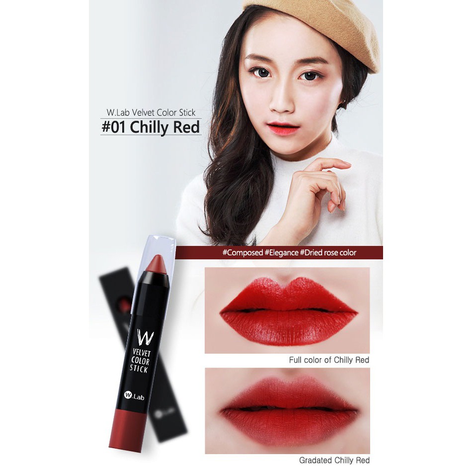 Son bút chì W.Lab Velvet Color Stick Hàn Quốc 30g