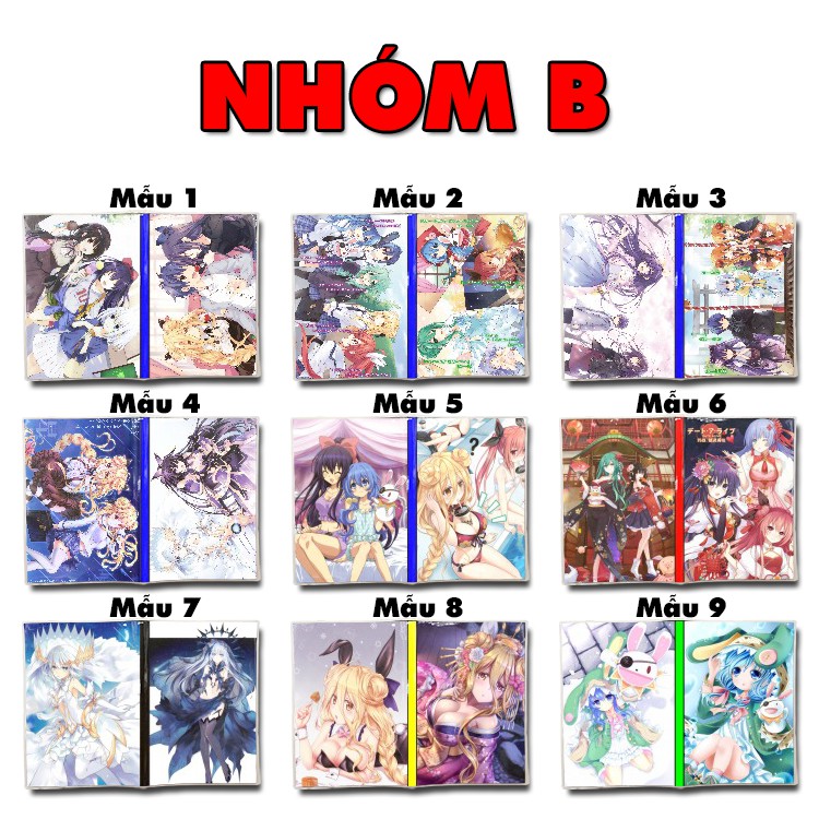 Sổ tay Anime Date A Live khổ A5 bìa in hình hoạt hình xinh xắn giấy dày có kẻ sọc 120 trang chuyên dành cho Otaku