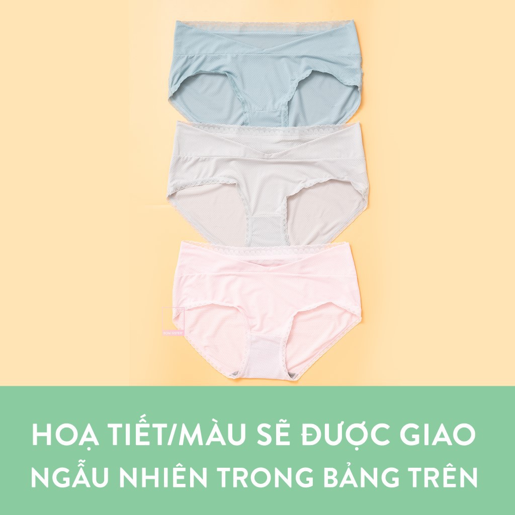 [Mã FAMALLT5 giảm 15% đơn 150k] Quần lót thun lạnh viền ren màu trơn chuyên dụng cho mẹ bầu BOM SISTER Q9090 | BigBuy360 - bigbuy360.vn
