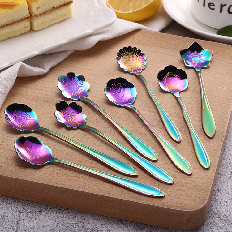 Stainless Steel Petal Spoon Tableware Symphony Stirring Coffee Spoon