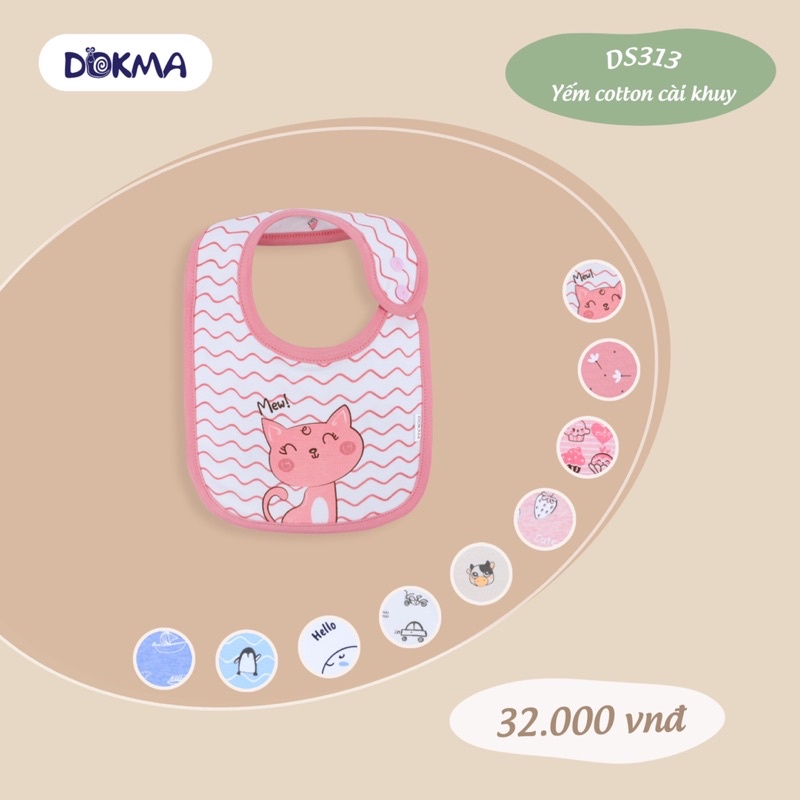 Yếm cotton cài khuy dokma DS313 Bé Trai / Bé Gái