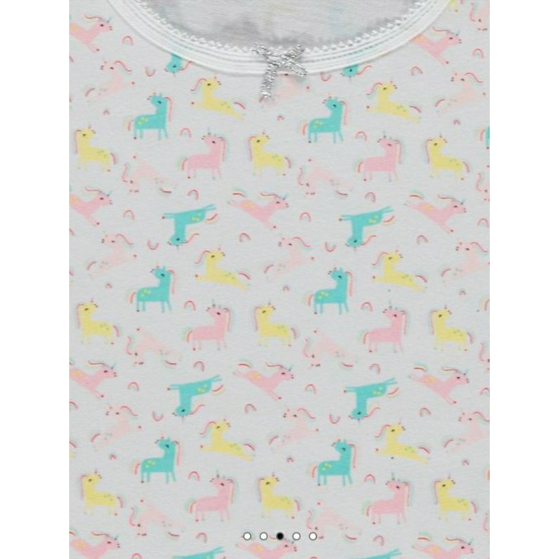 Set 5 áo ba lỗ Unicorn chất cotton cho bé gái G.eorge UK A.uth size 4 5y