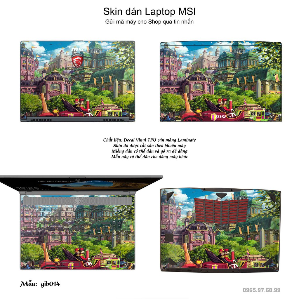 Skin dán Laptop MSI in hình Ghibli image (inbox mã máy cho Shop)