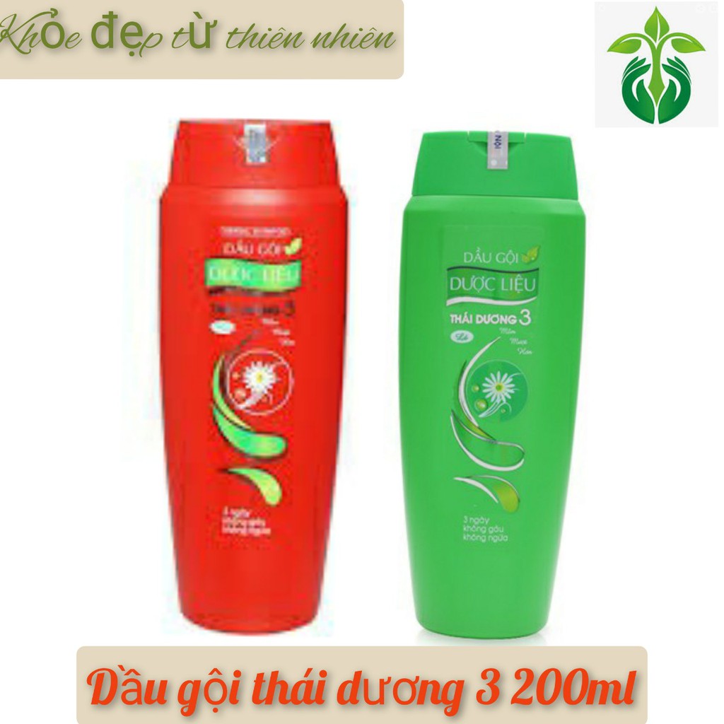 Dầu Gội Dược Liệu Thái Dương 3 Chai 200ml, Chống Rụng Tóc, Ngăn Ngừa Gàu, Sao Thái Dương