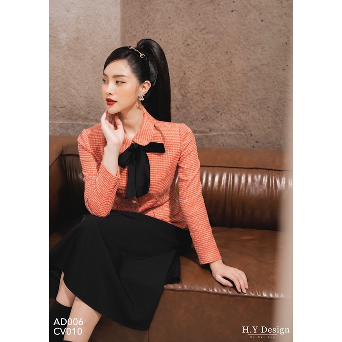 Áo khoác dạ nơ cổ - AD006
