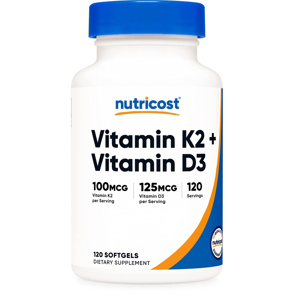 Thực Phẩm Chức Năng NUTRICOST Vitamin D3 K2, Tăng Sức Đề Kháng, Bổ Xương Khớp Authentic