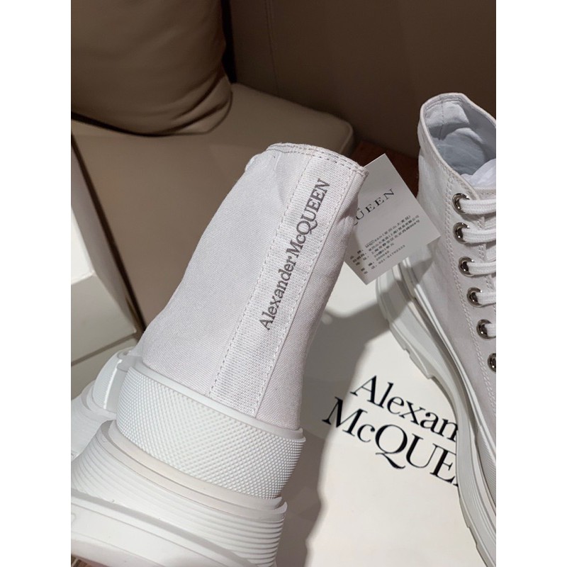 Giày thể thao/sneaker cổ cao của nam Alexander McQueen cao cấp đế cao 6.5cm thiết kế đơn giản và phong cách