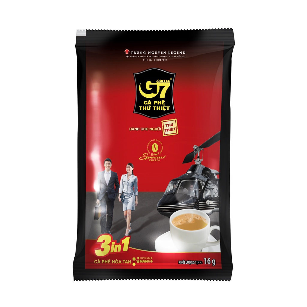 Cà phê hòa tan G7 3in1 - Trung Nguyên Legend - Bịch 50 sachets x 16gr ( gói vuông)