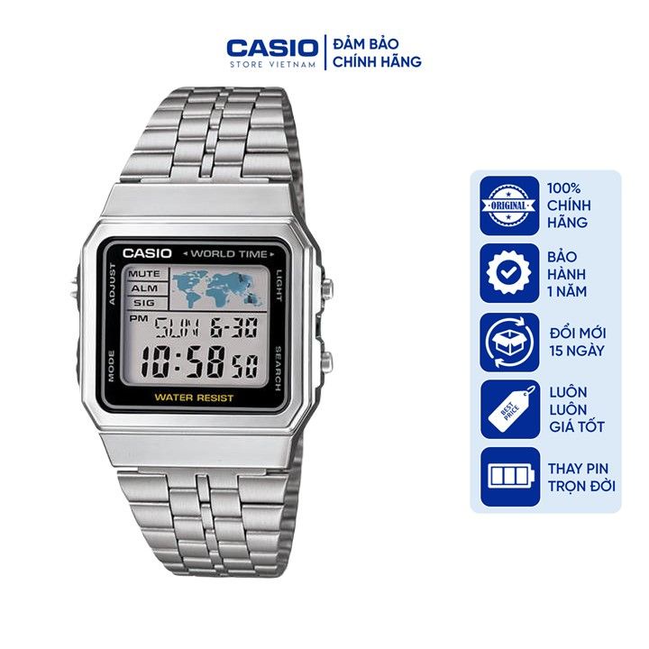 Đồng hồ Nam Casio A500WA-1DF, đồng hồ chính hãng,