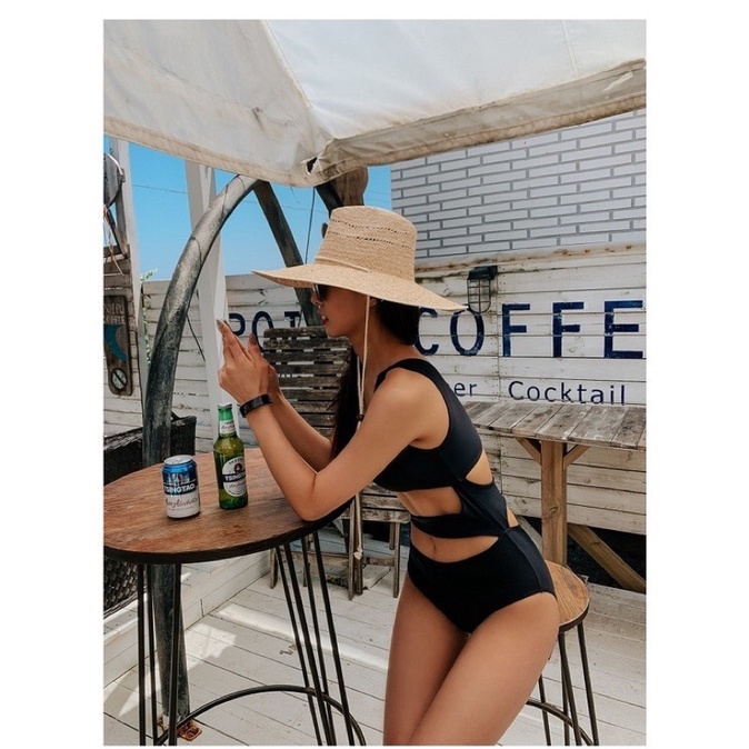 [ MẪU MỚI+ ẢNH THẬT] Bikini liền mảnh, bộ bơi nữ cột eo gợi cảm trắng, đen.