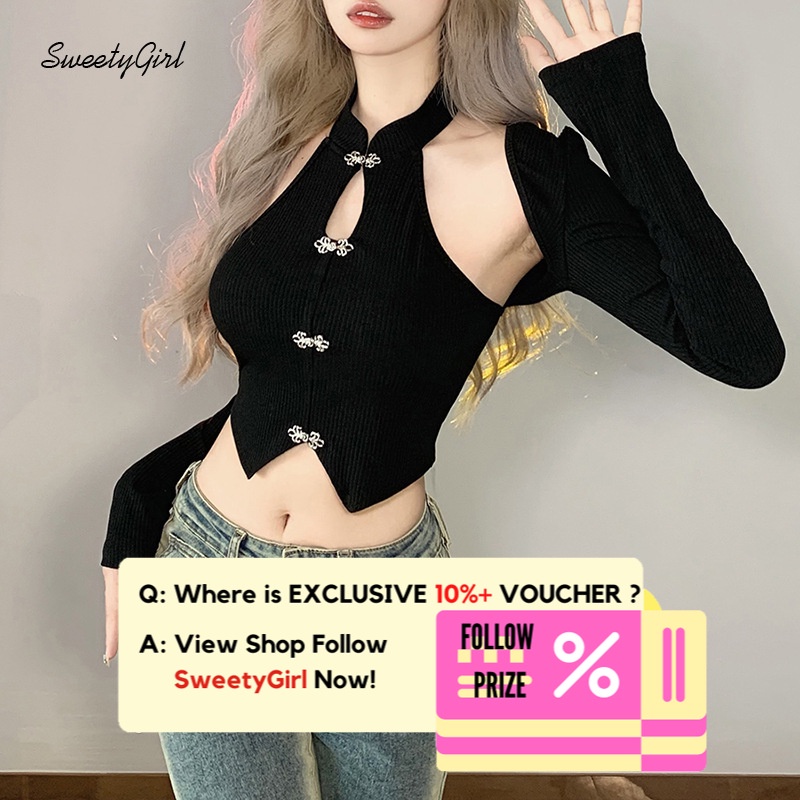 Áo Thun Dài Tay Ôm Dáng Màu Đen Trơn Thời Trang 2022 Gợi Cảm Dễ Phối Đồ Cho Nữ