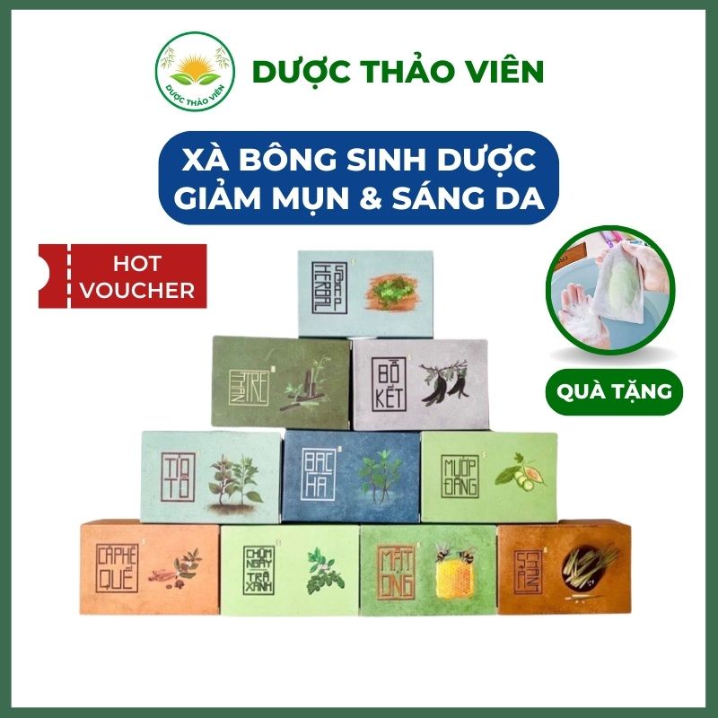 Xà Bông Sinh Dược Giảm Mụn Sáng Da Dưỡng Ẩm 100% Thiên Nhiên Xà Phòng Mướp Đắng Nghệ Sả Chanh 100gram