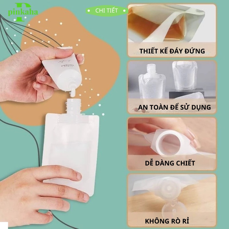 Túi chiết mỹ phẩm du lịch dầu gội và sữa tắm nhỏ nhựa silicon tái sử dụng 30ml / 50ml / 100ml