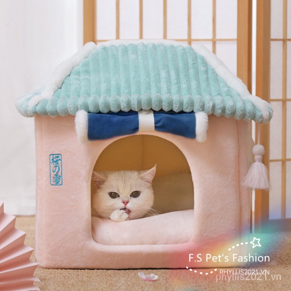 ♡ F.S ♡Nhật Bản hoa anh đào tuyết giường cho thú cưng / giường cho mèo / cũi cho chó bốn mùa có thể tháo rời và giặt được