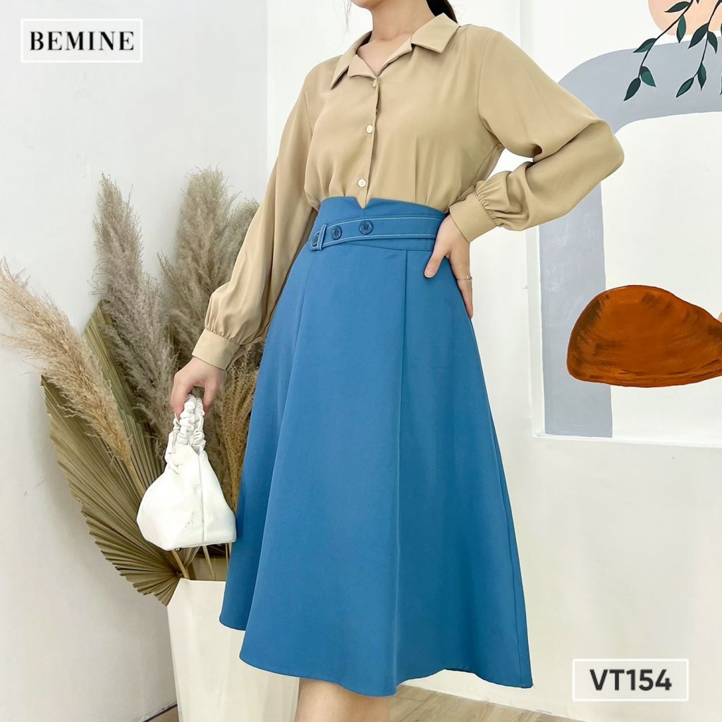 Váy dây đai 3 nút BEMINE VT154XANH