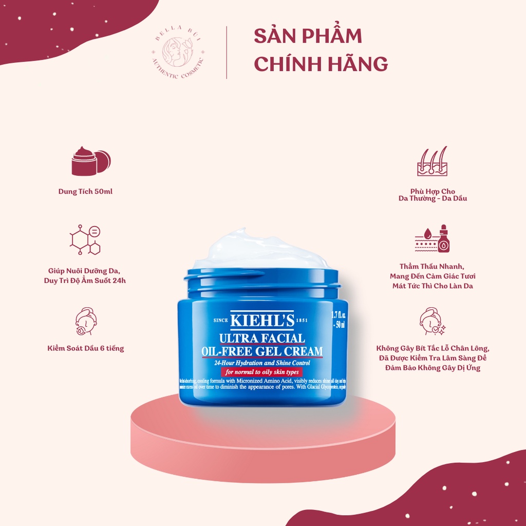 Kem Dưỡng Cấp Ẩm Kiềm Dầu Ultra Facial Oil-Free Gel Cream Kiehls