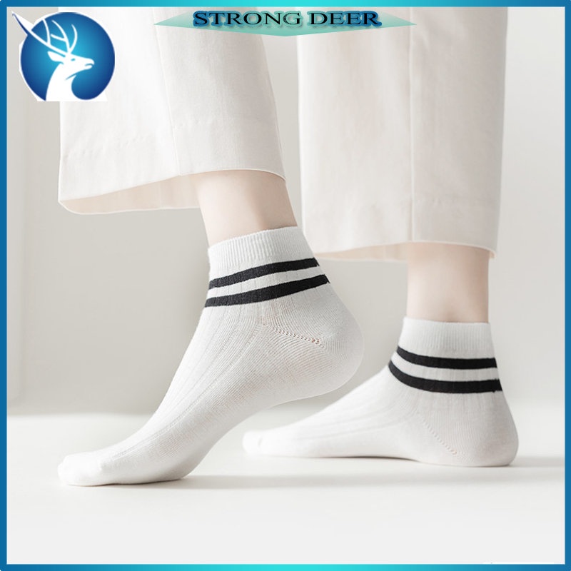 Vớ Cotton Cổ Ngắn Mỏng Màu Trơn Khử Mùi Mùa Hè Phong Cách Mới Cho Nữ
