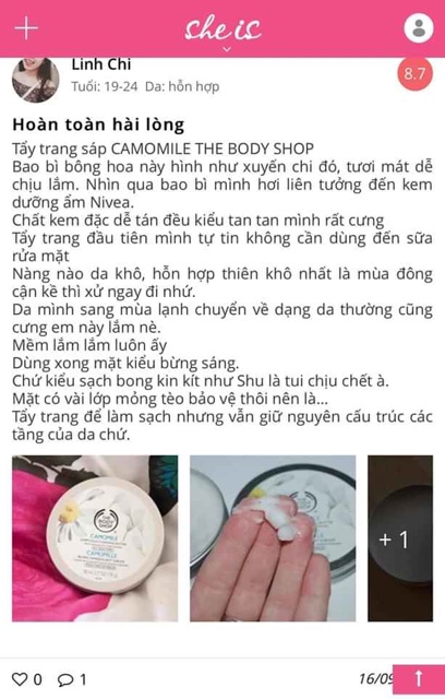 dầu tẩy trang Camomile Sumptuous Cleansing Butter Dầu tẩy trang THE BODY SHOP 200ml