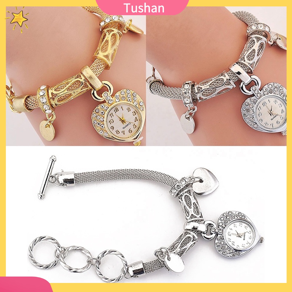 Đồng Hồ Nữ Dây Da Mặt Hình Trái Tim Thời Trang