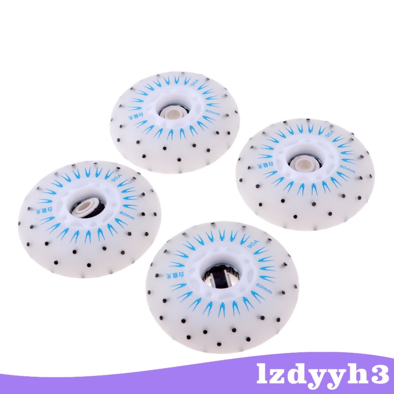 [giá giới hạn] 4pcs Flash Speed Skating Wheel Roller Skates Wheels Light 72mm White