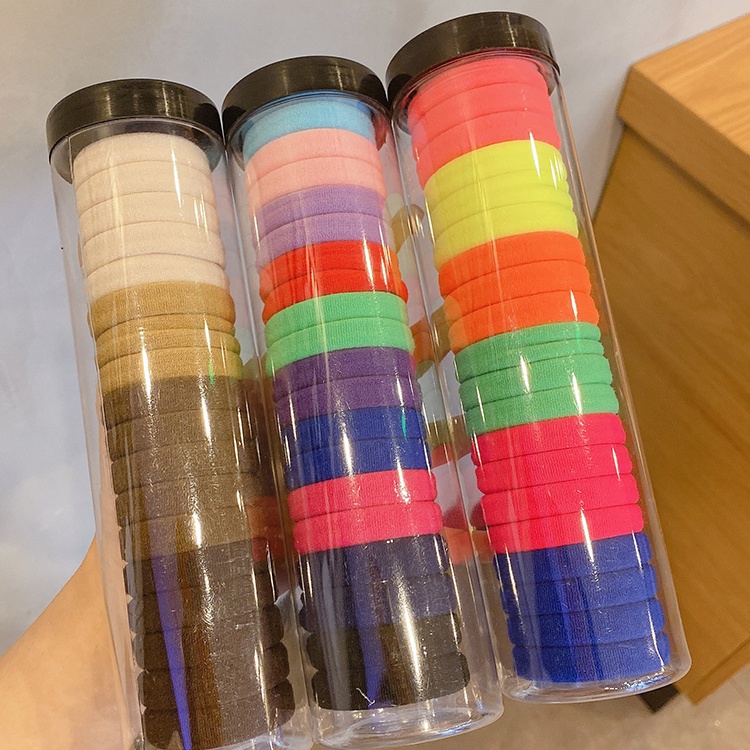 Set 20 Băng Đô Cài Tóc Màu Nâu Đơn Giản Co Giãn Phong Cách Hàn Quốc