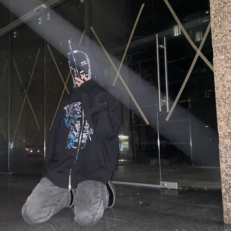 Áo Khoác Hoodie Thể Thao Tay Dài Có Khóa Kéo In Hình Đầu Lâu Phong Cách Punk Gothic Thời Trang Hàn Quốc Y2k Cho Nam Và Nữ