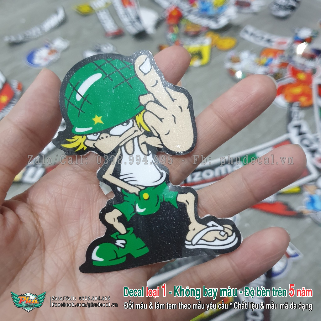 Tem Hình dán trang trí sticker bựa vui nhộn, dán xe, điện thoại, nón bảo hiểm dán đâu tùy thích