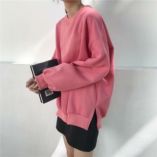 Áo sweater trơn xẻ tà
