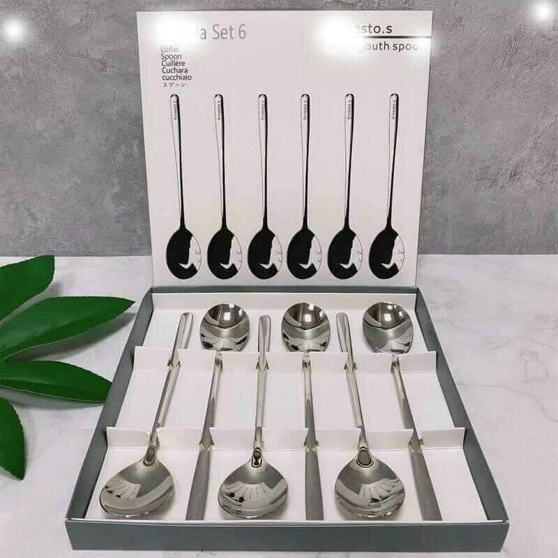 Set 6 THÌA ĐỨC INOX NOUVA cao cấp bền đẹp siêu tiện lợi cho gia đình