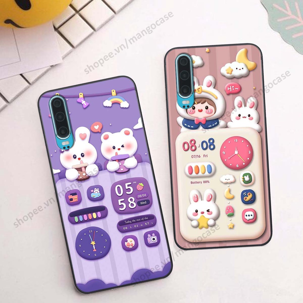 Ốp lưng Huawei P30 / P30 Pro hình gấu, thỏ, đồng hồ cute dễ thương