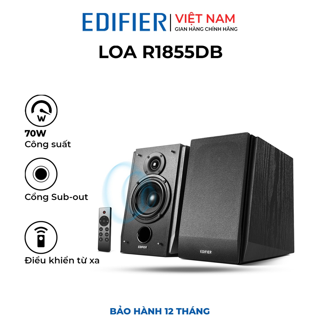 Loa bluetooth 5.0 Edifier R1855DB - Thiết kế tinh tế Công suất 70W Cổng subout Điều khiển từ xa - Hàng chính hãng