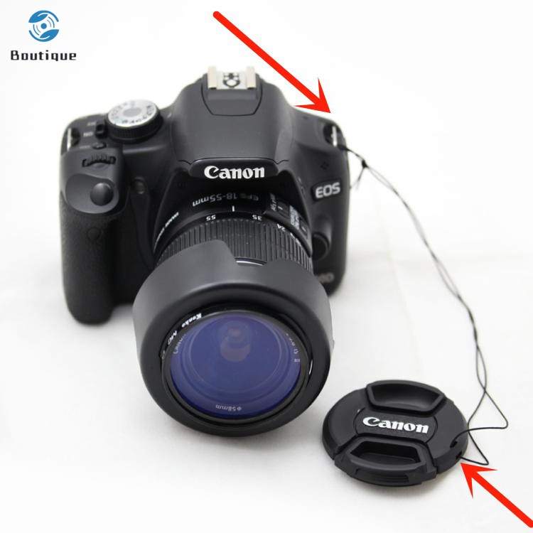 ✿♥▷ Camera Lens Cap With Anti-lost Rope Protection Cover for Cancon 49mm/52mm/55mm/58mm