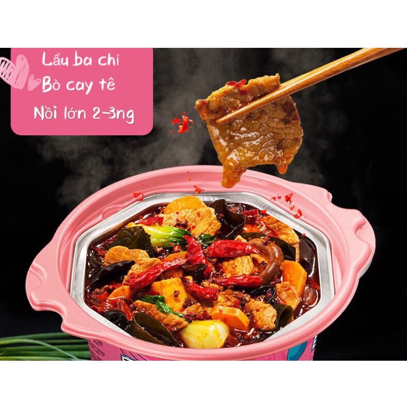 Nồi lẩu tự sôi lớn ba chỉ bò tê cay