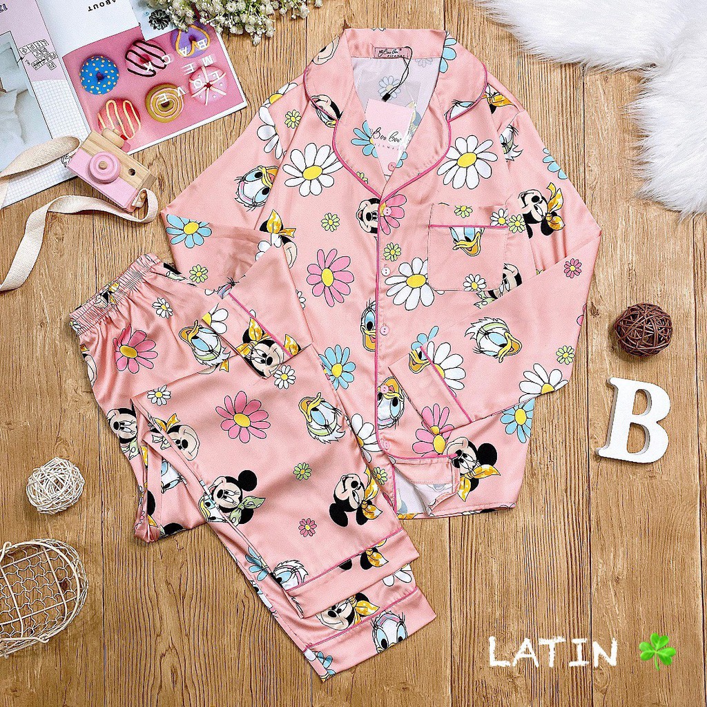 Đồ Mặc Nhà Pijama Lụa Latin hàng cao cấp TDQD Freesize - HÀNG THIẾT KẾ