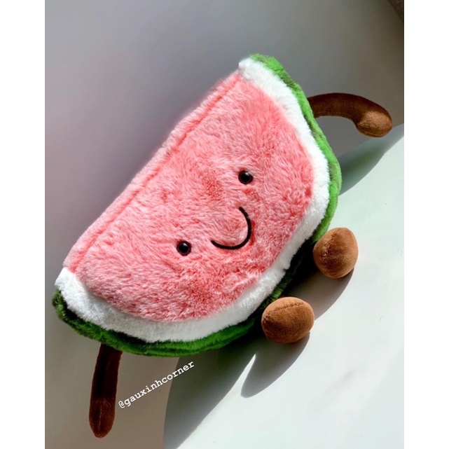 Gấu bông dưa hấu vui vẻ lông mịn dễ thương thú nhồi bông dưa hấu đồ chơi quà tặng|Gauxinhcorner