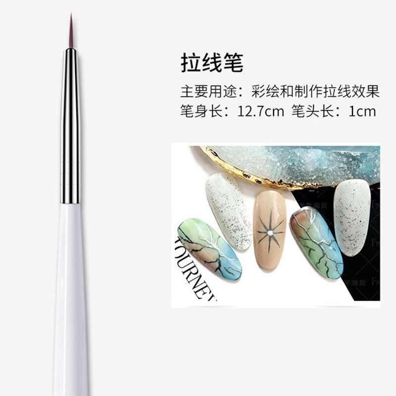 Combo 3 cọ nét -Cọ bộ trắng lùn -trang trí móng nail - Gồm 3 cọ Trắng, chiều dài lông cọ : 6mm, 9mm và 13mm