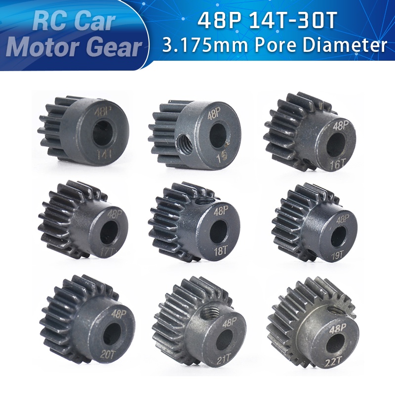 Bánh Răng Động Cơ Bằng Thép Không Gỉ 48P 14T 15T 16T 17T 18T 19T 20T 22T 24T 25T 26T 27T 28T 29T 30T for 1 / 10 1 / 8 RC