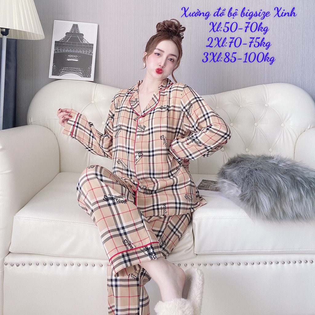 Đồ bộ bigsize tay dài 50-100 Cổ sen sang chảnh mặc nhà cho nữ | BigBuy360 - bigbuy360.vn