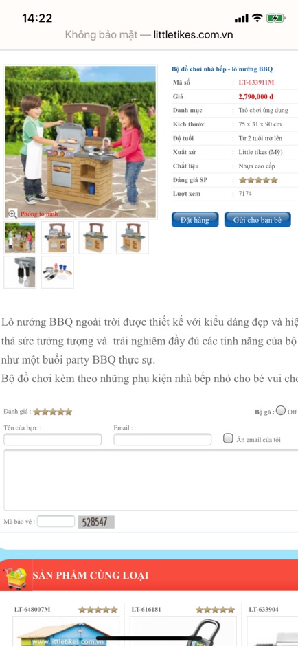 Thanh lý Đồ chơi nhà bếp lò nướng BBQ Little Tikes