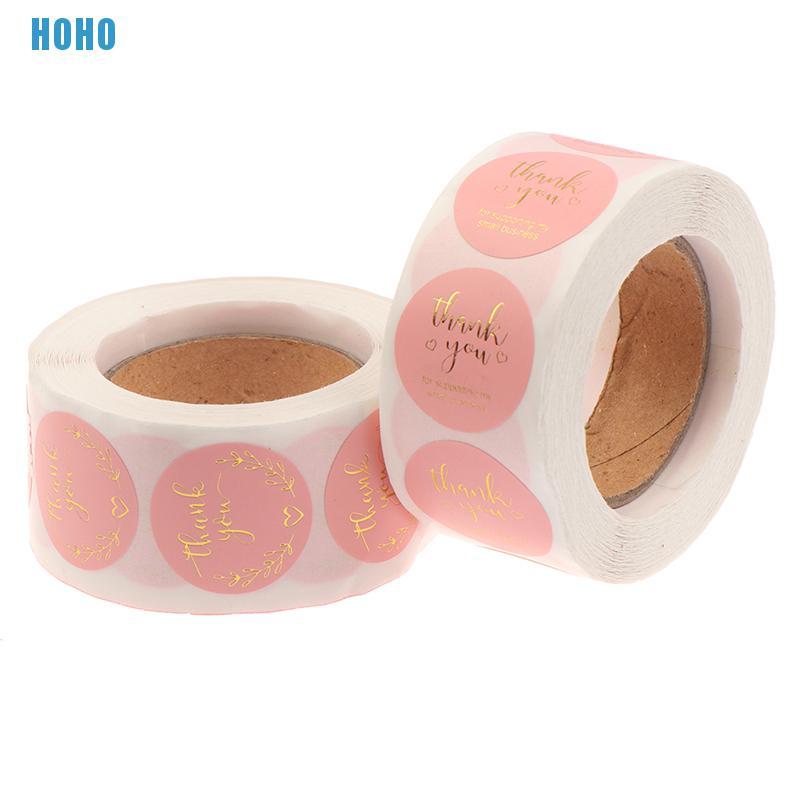 Set 500 Miếng Dán Chữ Thank You Màu Hồng Dễ Thương Độc Đáo