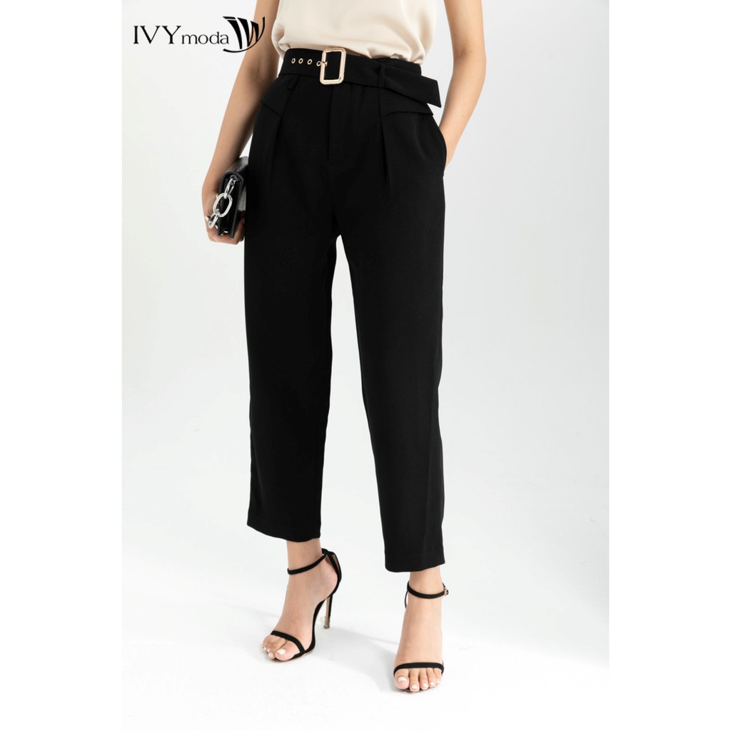 Quần dài nữ kèm đai thiết kế IVY moda MS 22M6300 | BigBuy360 - bigbuy360.vn
